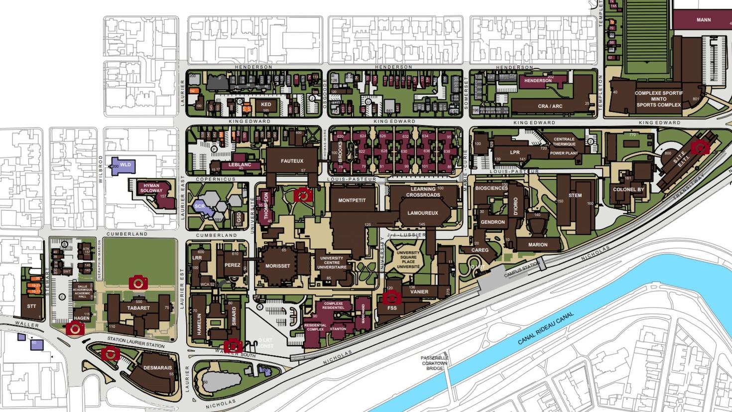 Campus photo locations Alumni